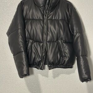 Truth by Republic Cropped Faux Leather Puffer